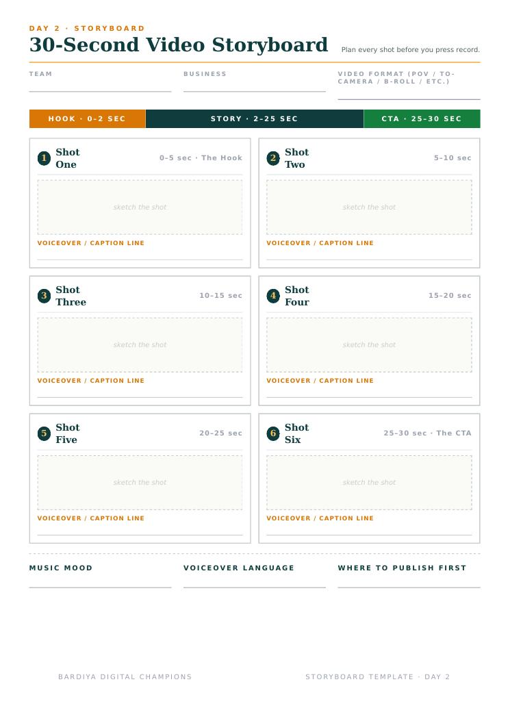 Storyboard Template preview