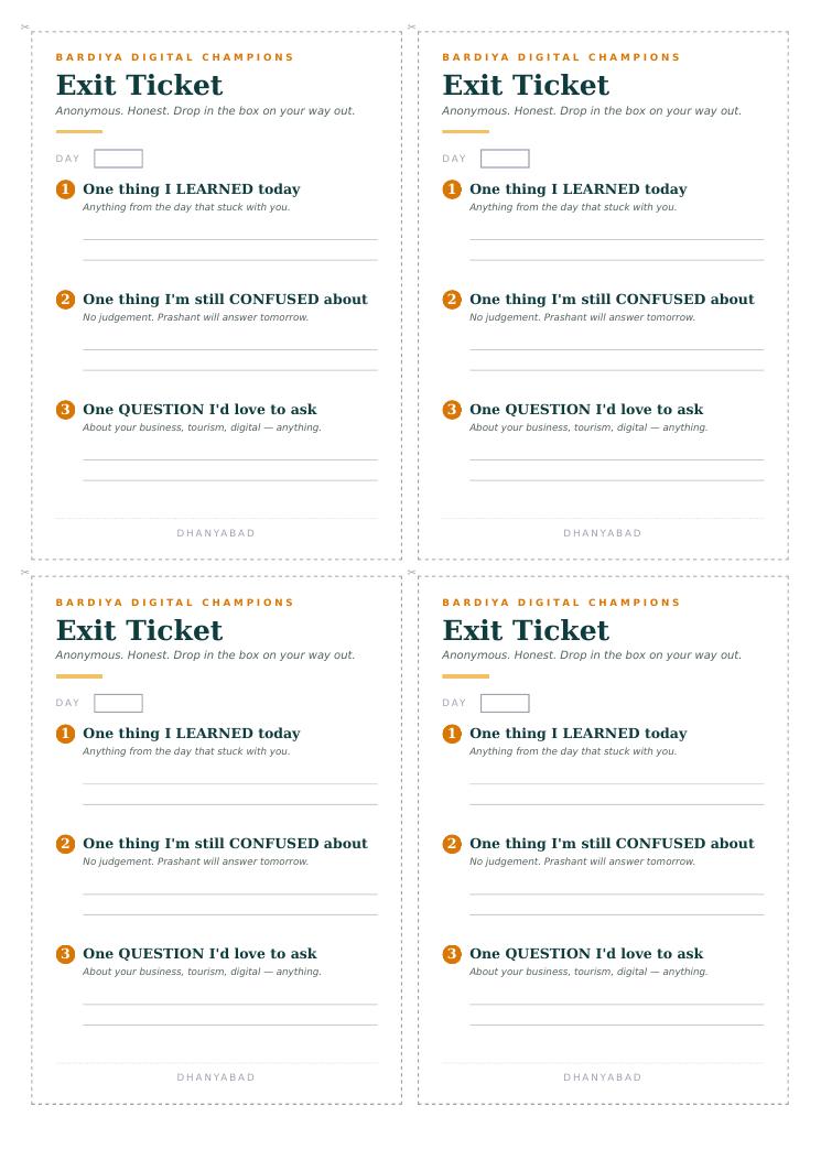 Exit Ticket Slips preview